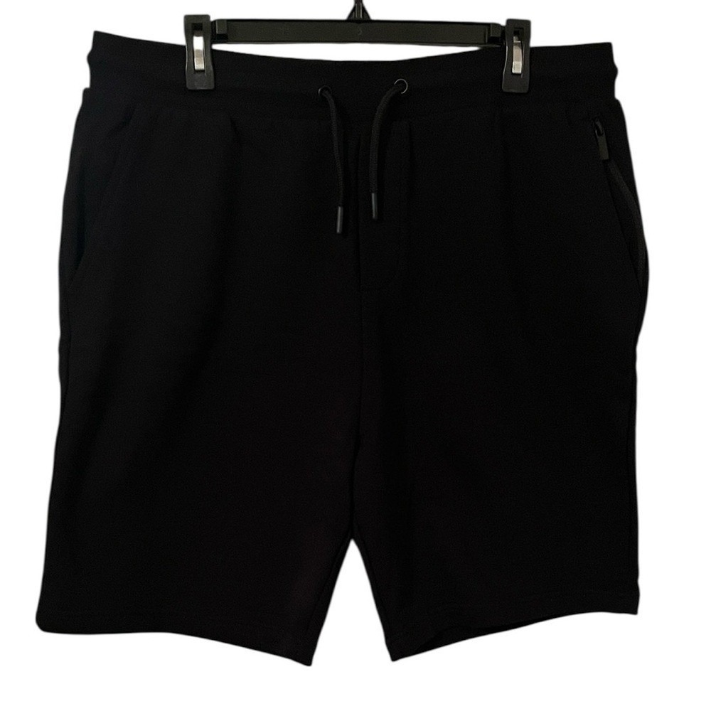 Zara Men's Black Zip‎ Pocket Athletic Lounge Drawstring Shorts Size XXL
